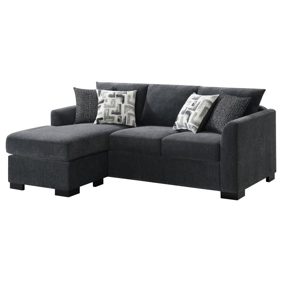 Storey Upholstered Sleeper Sectional Chaise Sofa Dark Grey-7
