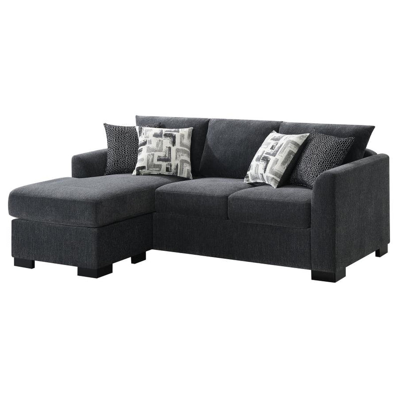 Storey Upholstered Sleeper Sectional Chaise Sofa Dark Grey-zoom-