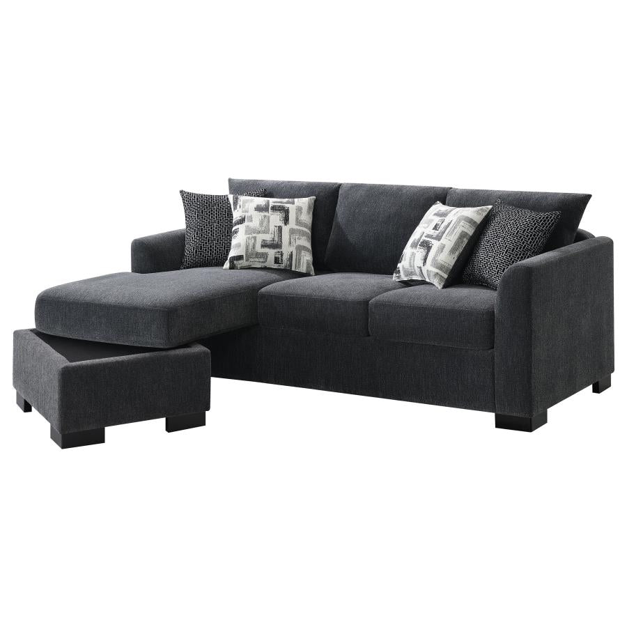 Storey Upholstered Sleeper Sectional Chaise Sofa Dark Grey-zoom-8