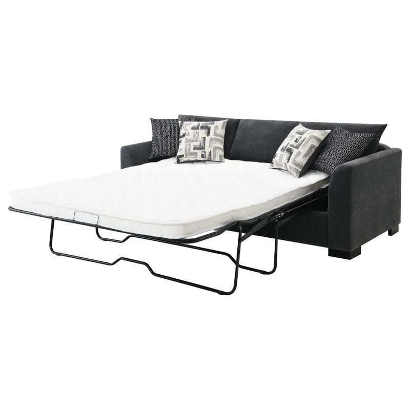 Storey Upholstered Sleeper Sectional Chaise Sofa Dark Grey-zoom-