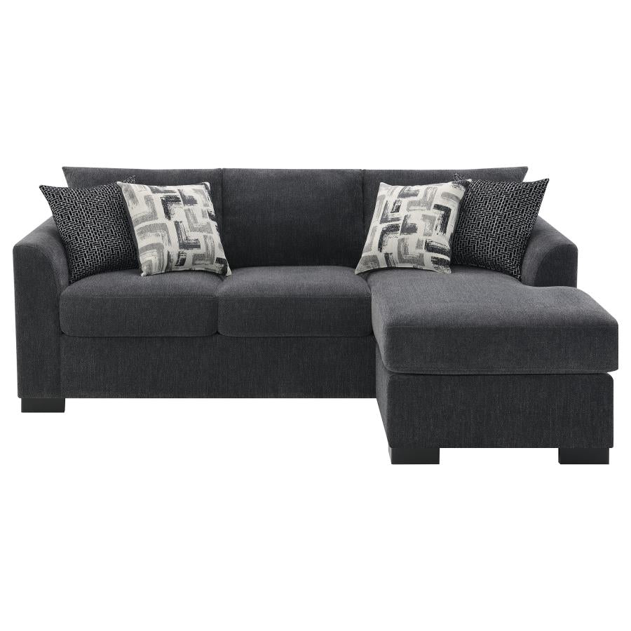 Storey Upholstered Sleeper Sectional Chaise Sofa Dark Grey-10