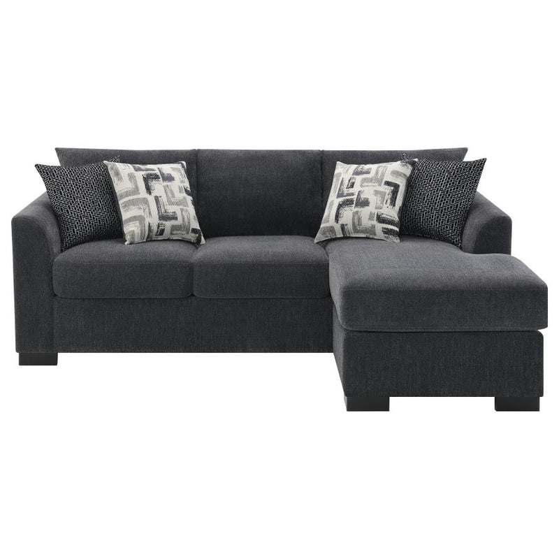 Storey Upholstered Sleeper Sectional Chaise Sofa Dark Grey-zoom-