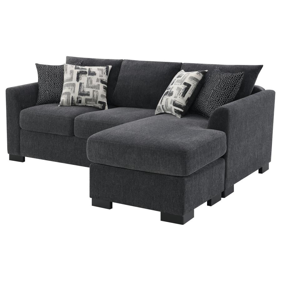 Storey Upholstered Sleeper Sectional Chaise Sofa Dark Grey-11