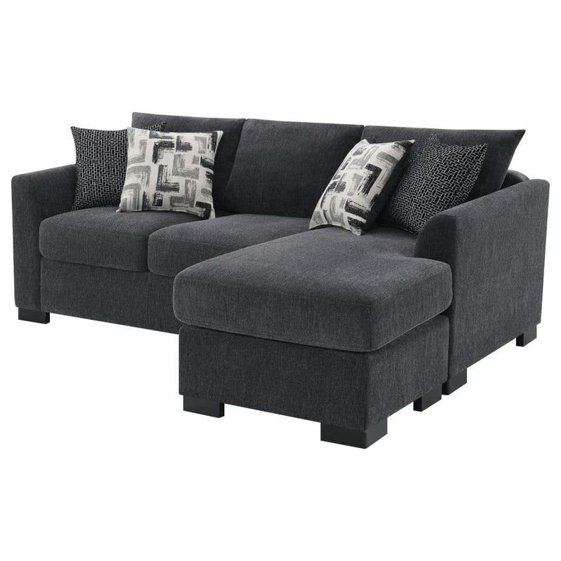 Storey Upholstered Sleeper Sectional Chaise Sofa Dark Grey-zoom-