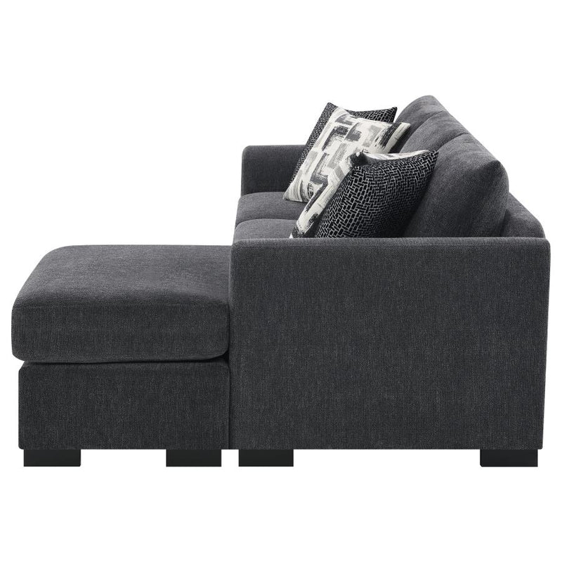 Storey Upholstered Sleeper Sectional Chaise Sofa Dark Grey-zoom-