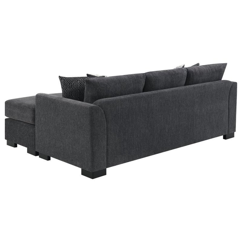 Storey Upholstered Sleeper Sectional Chaise Sofa Dark Grey-zoom-