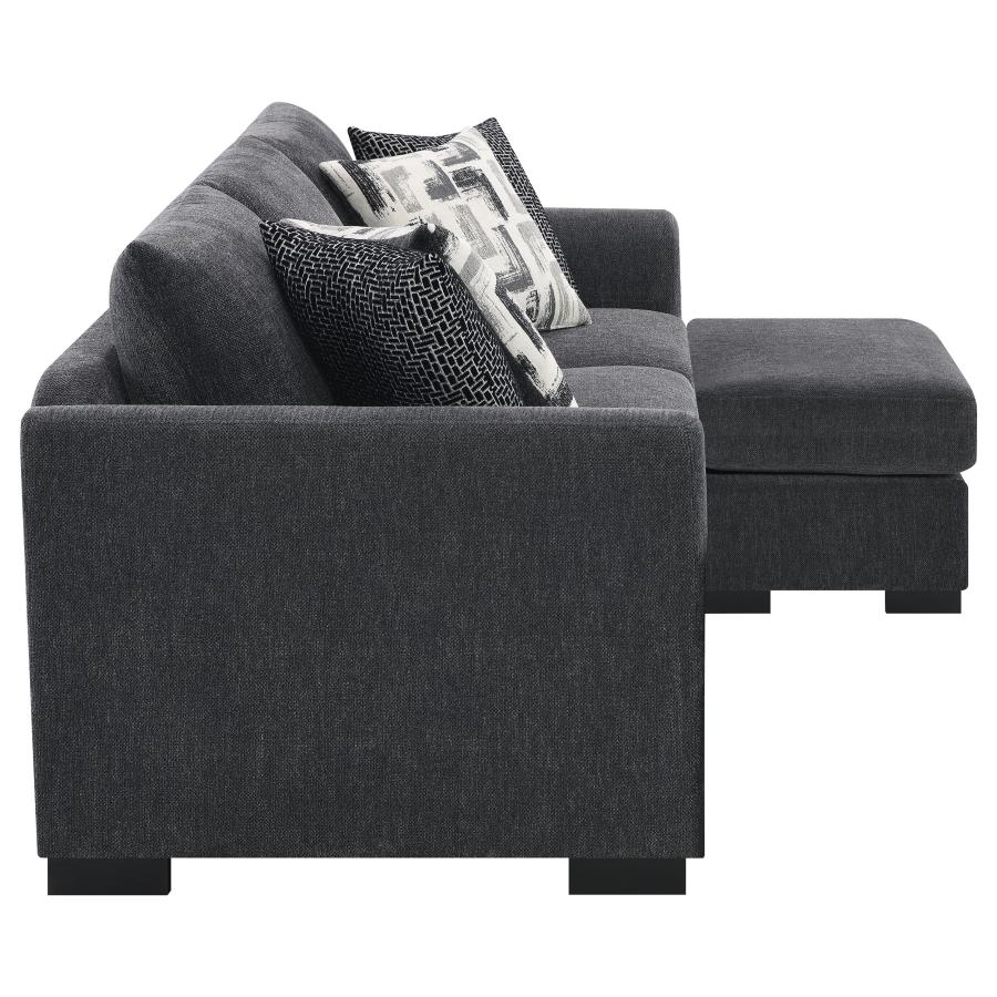 Storey Upholstered Sleeper Sectional Chaise Sofa Dark Grey-15