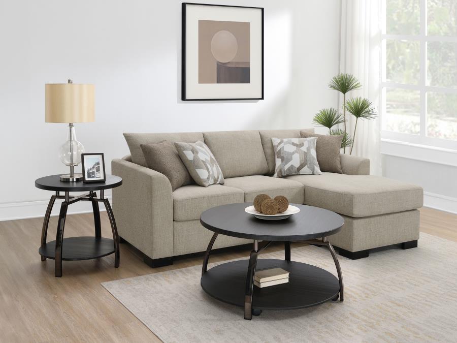 Storey Upholstered Sleeper Sectional Chaise Sofa Camel-zoom-2