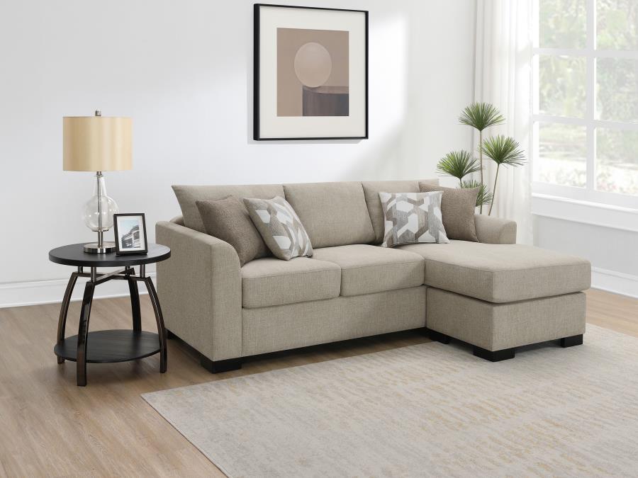 Storey Upholstered Sleeper Sectional Chaise Sofa Camel-3