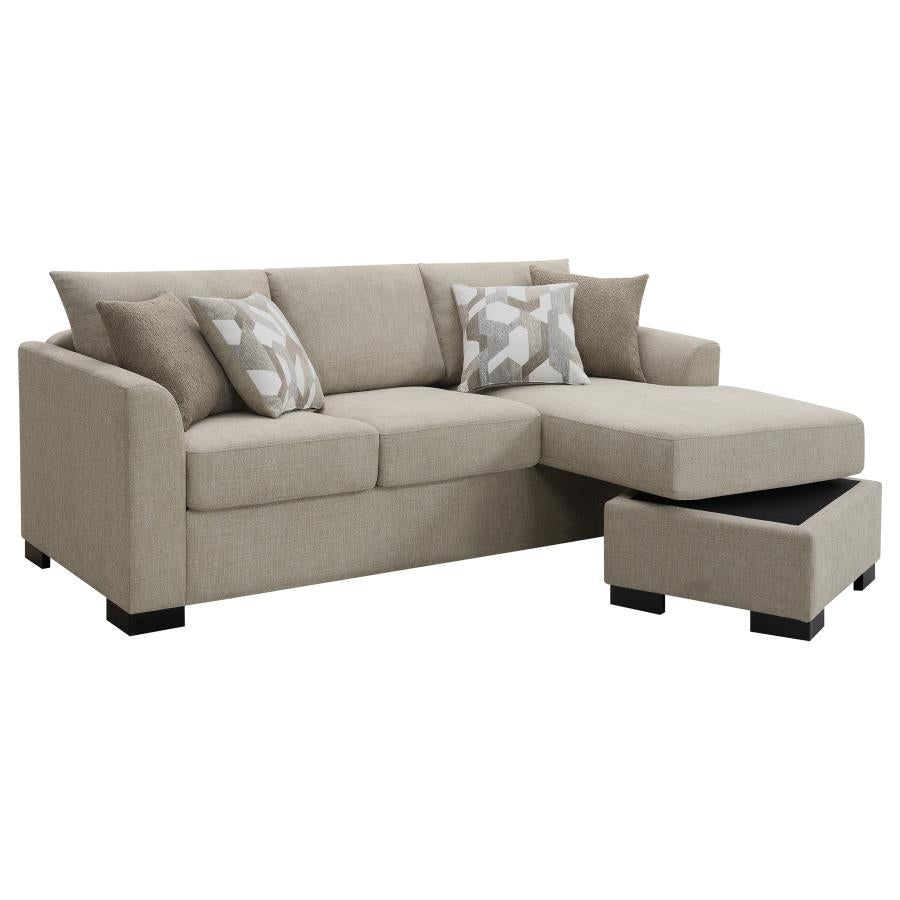 Storey Upholstered Sleeper Sectional Chaise Sofa Camel-zoom-5