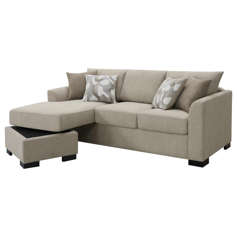Storey Upholstered Sleeper Sectional Chaise Sofa Camel-zoom-