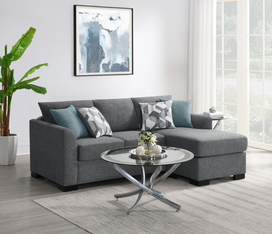 Storey Upholstered Sleeper Sectional Chaise Sofa Grey-zoom-2