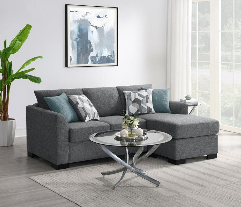 Storey Upholstered Sleeper Sectional Chaise Sofa Grey-zoom-