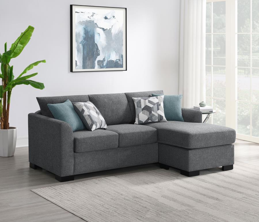 Storey Upholstered Sleeper Sectional Chaise Sofa Grey-zoom-3