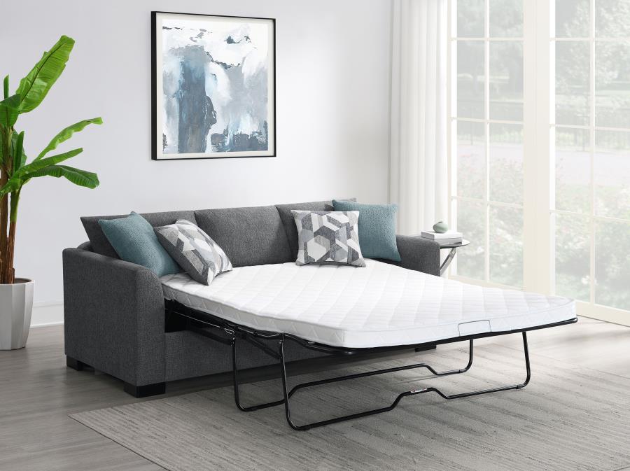 Storey Upholstered Sleeper Sectional Chaise Sofa Grey-4