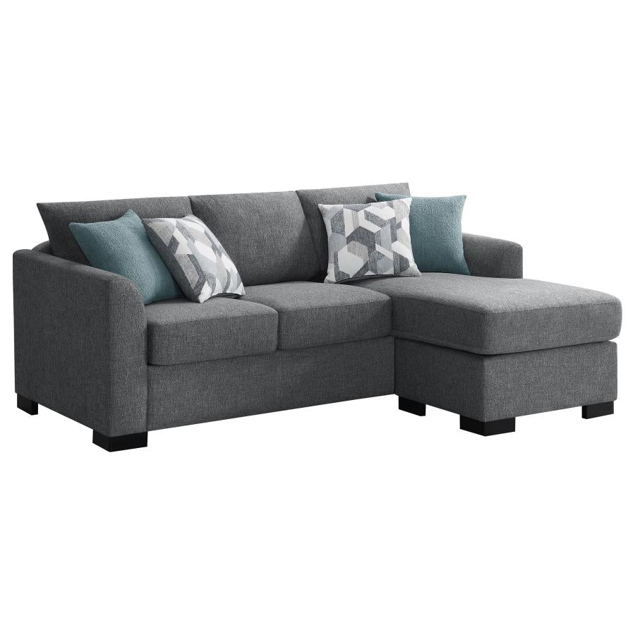 Storey Upholstered Sleeper Sectional Chaise Sofa Grey-zoom-1