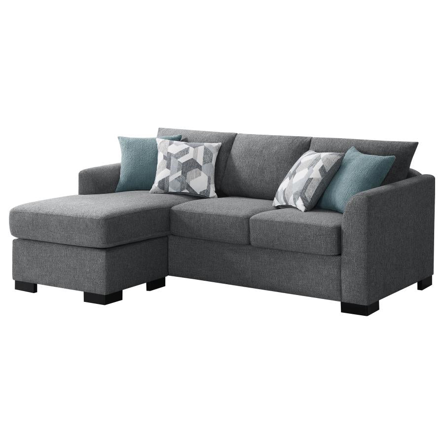 Storey Upholstered Sleeper Sectional Chaise Sofa Grey-7