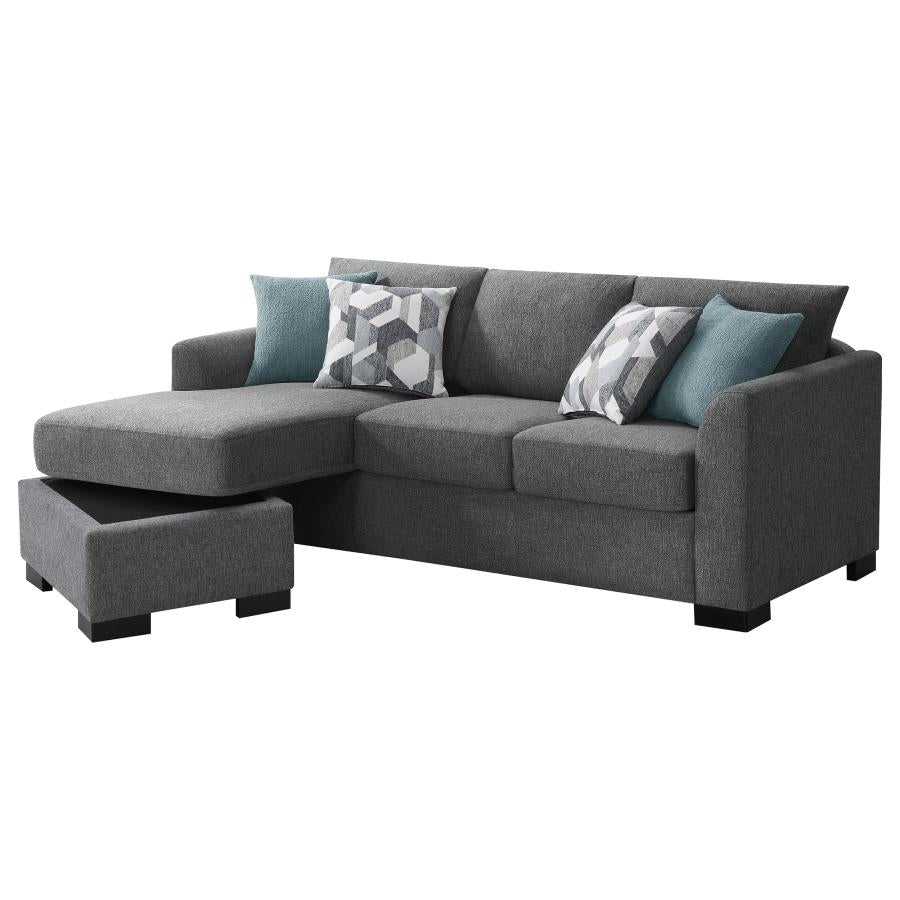 Storey Upholstered Sleeper Sectional Chaise Sofa Grey-zoom-8