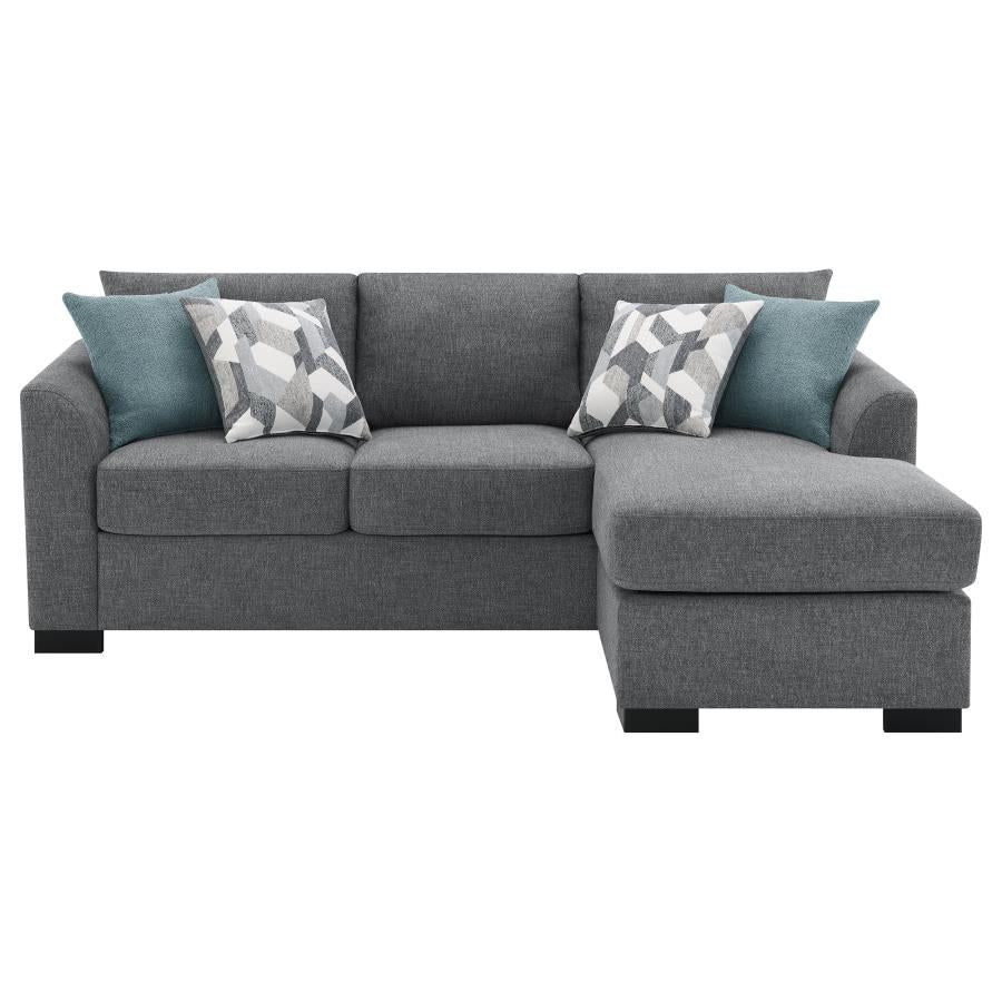 Storey Upholstered Sleeper Sectional Chaise Sofa Grey-10