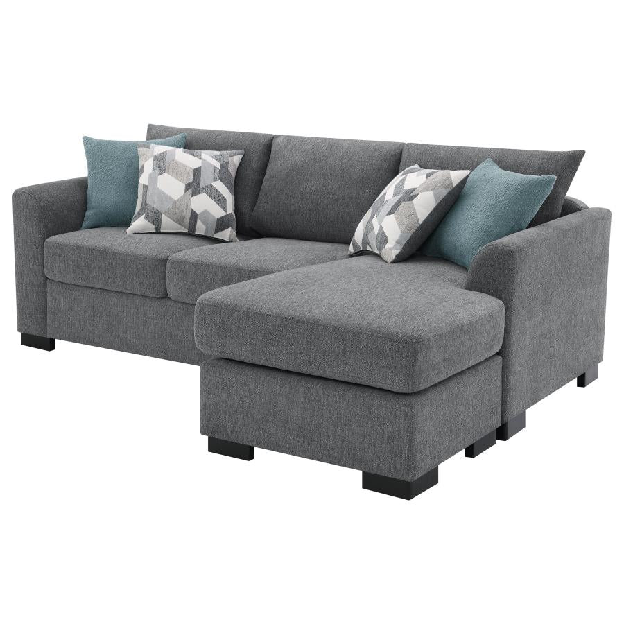 Storey Upholstered Sleeper Sectional Chaise Sofa Grey-11