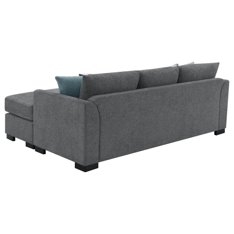 Storey Upholstered Sleeper Sectional Chaise Sofa Grey-13