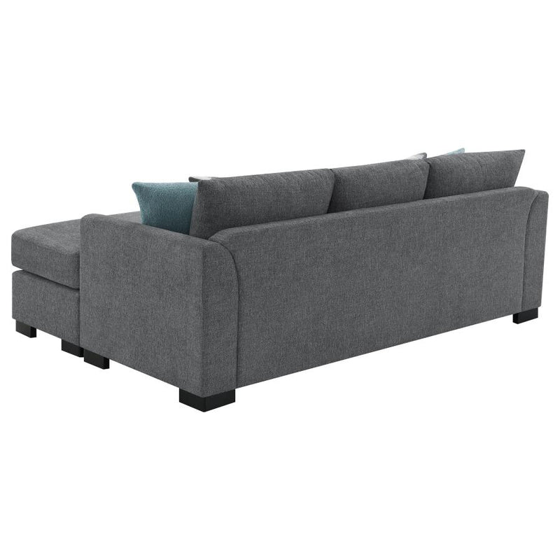 Storey Upholstered Sleeper Sectional Chaise Sofa Grey-zoom-
