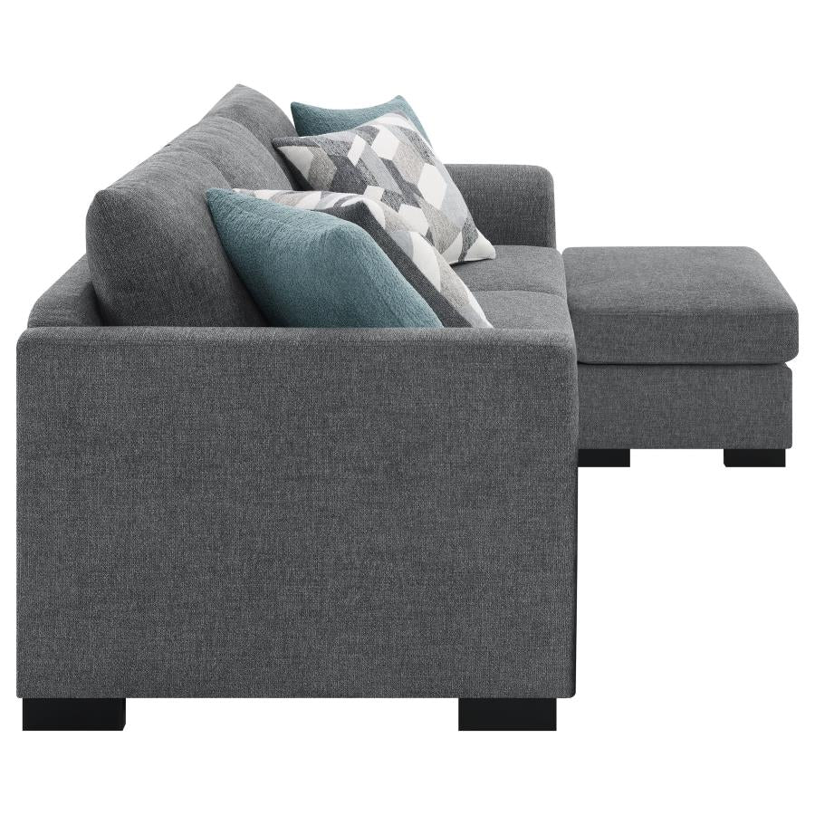 Storey Upholstered Sleeper Sectional Chaise Sofa Grey-15