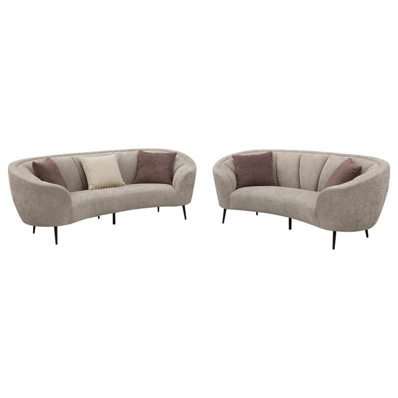 Ellorie 2-piece Upholstered Curved Sofa Set Beige-zoom-