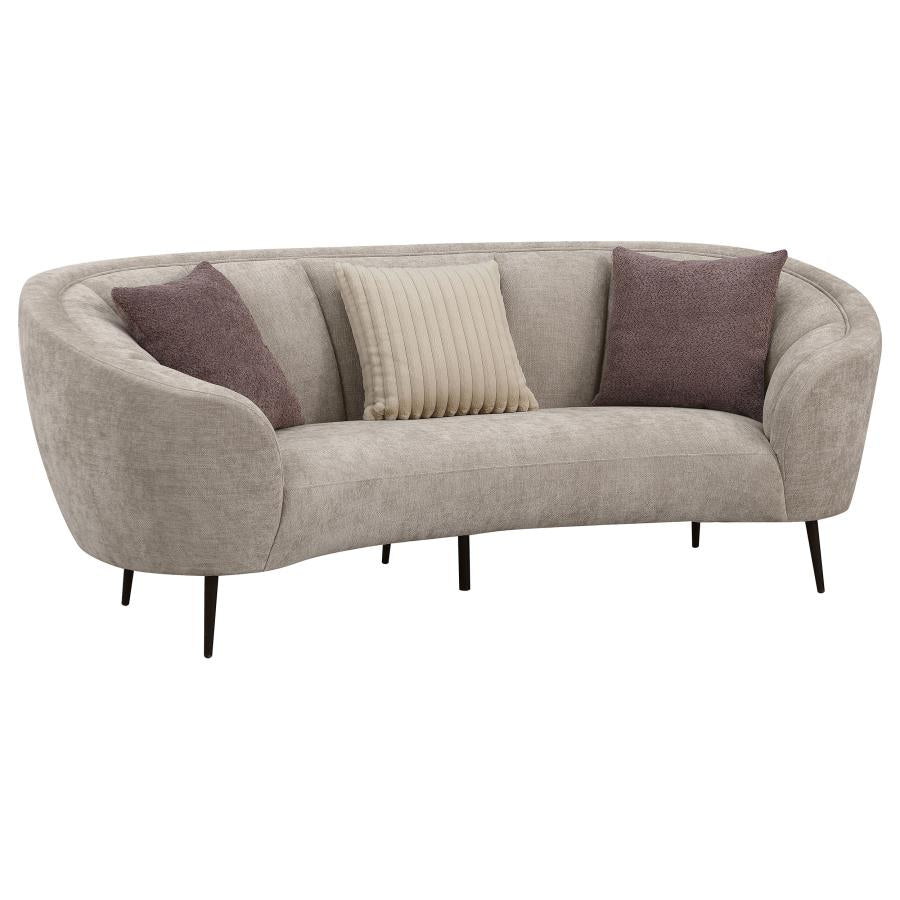 Ellorie 2-piece Upholstered Curved Sofa Set Beige-3