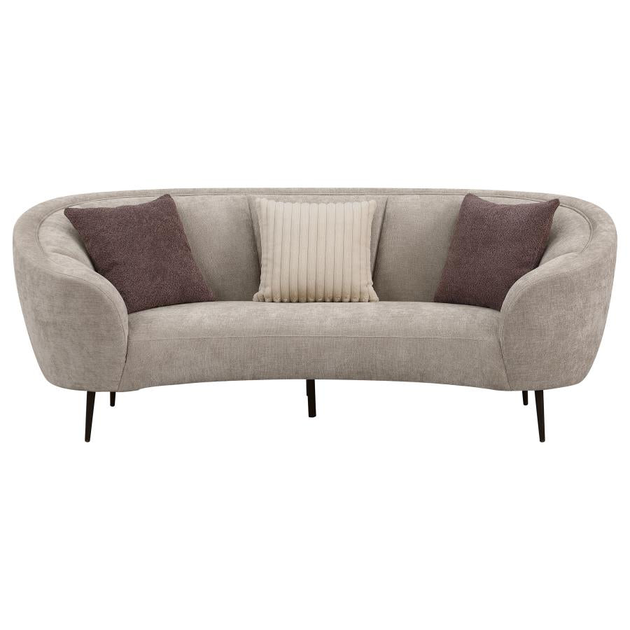 Ellorie 2-piece Upholstered Curved Sofa Set Beige-4