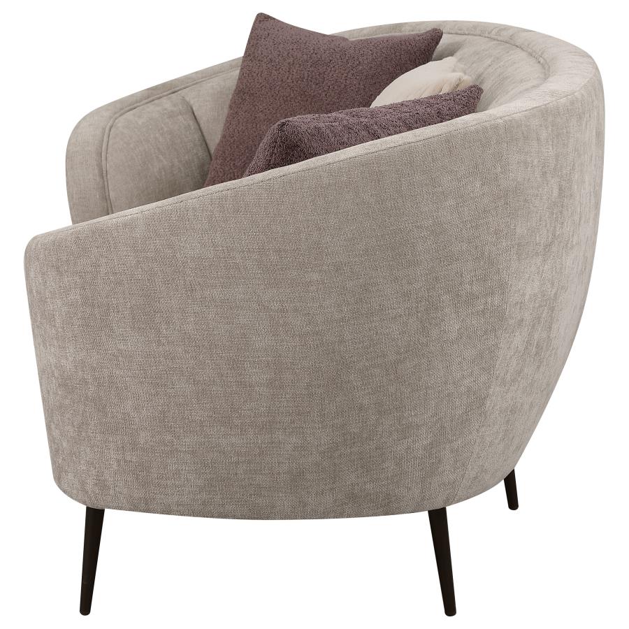 Ellorie Upholstered Channel Back Curved Sofa Beige-zoom-5
