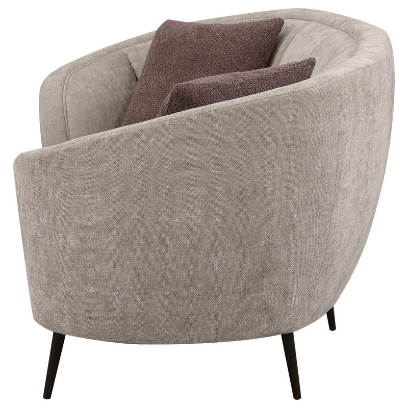 Ellorie Upholstered Channel Back Curved Loveseat Beige-zoom-