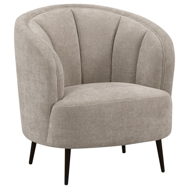 Ellorie Upholstered Channel Back Curved Chair Beige-zoom-