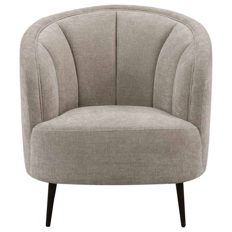 Ellorie Upholstered Channel Back Curved Chair Beige-zoom-3