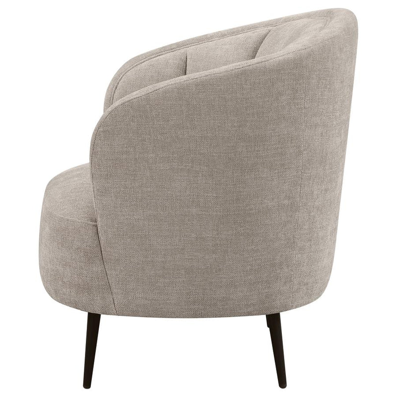 Ellorie Upholstered Channel Back Curved Chair Beige-zoom-