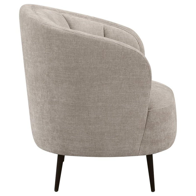Ellorie Upholstered Channel Back Curved Chair Beige-zoom-