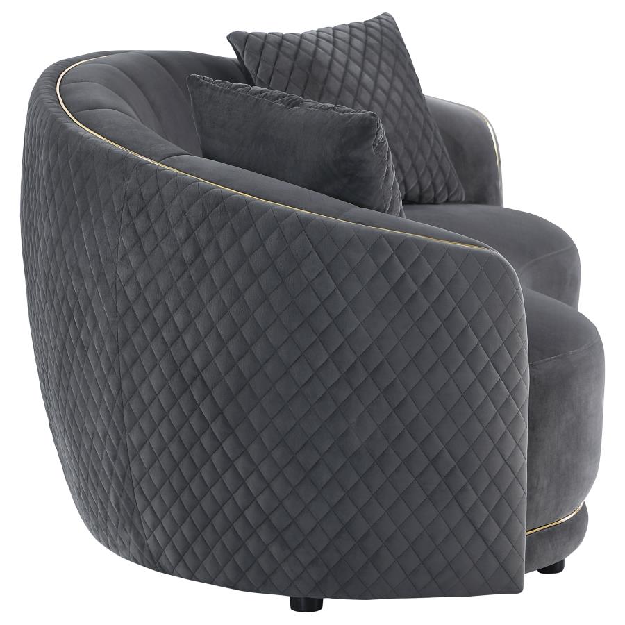Brookside 2-piece Velvet Upholstered Sofa Set Dark Grey-zoom-10