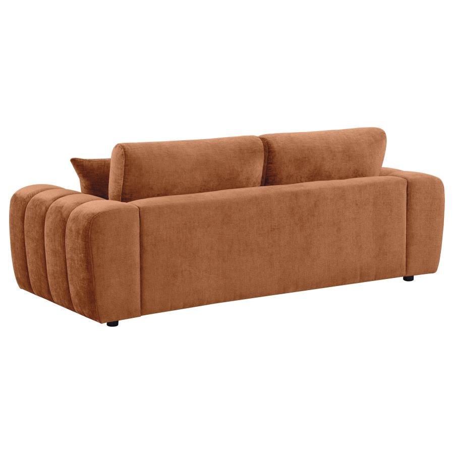 Burnett 2-piece Chenille Upholstered Sofa Set Burnt Orange-zoom-4