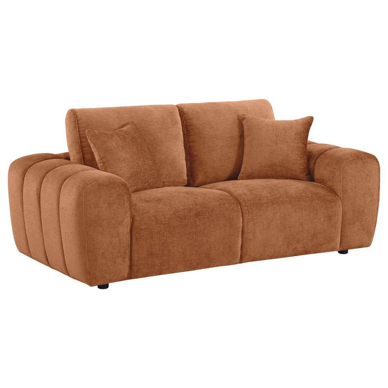 Burnett 2-piece Chenille Upholstered Sofa Set Burnt Orange-zoom-