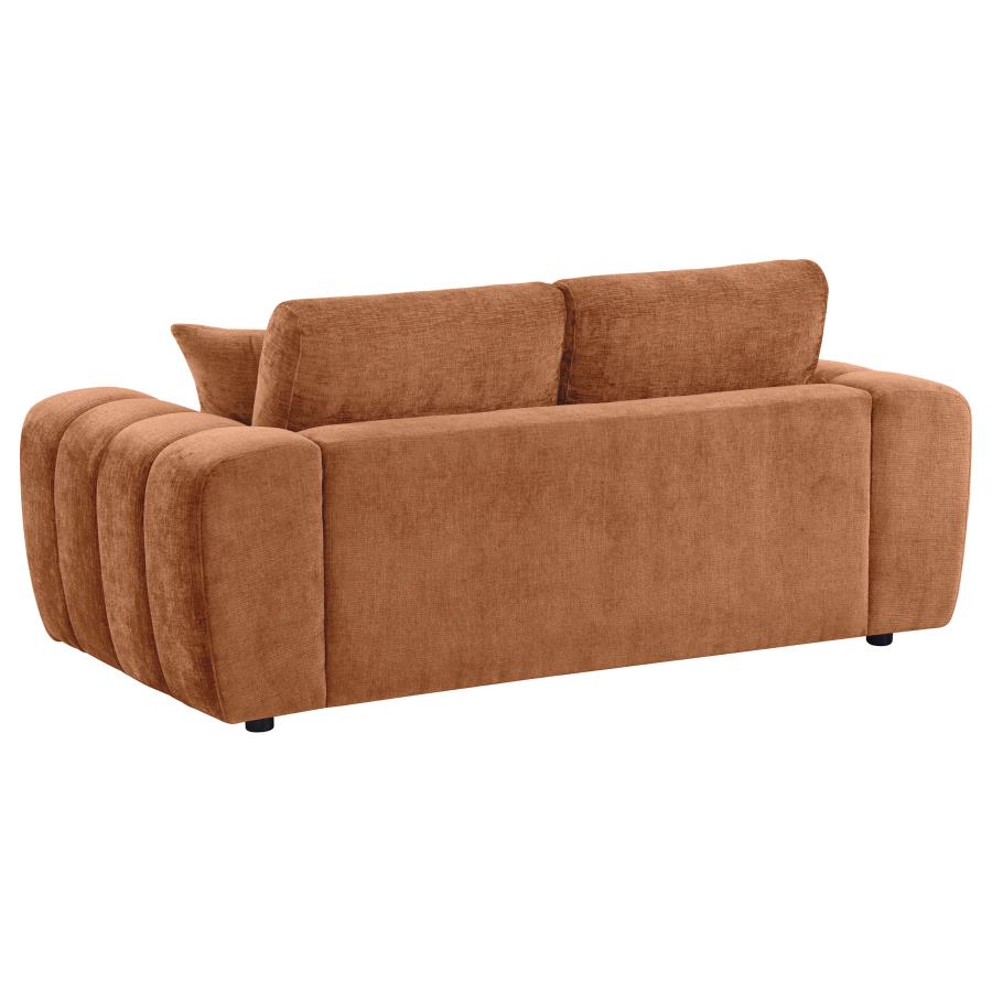 Burnett 3-piece Chenille Upholstered Sofa Set Burnt Orange-6