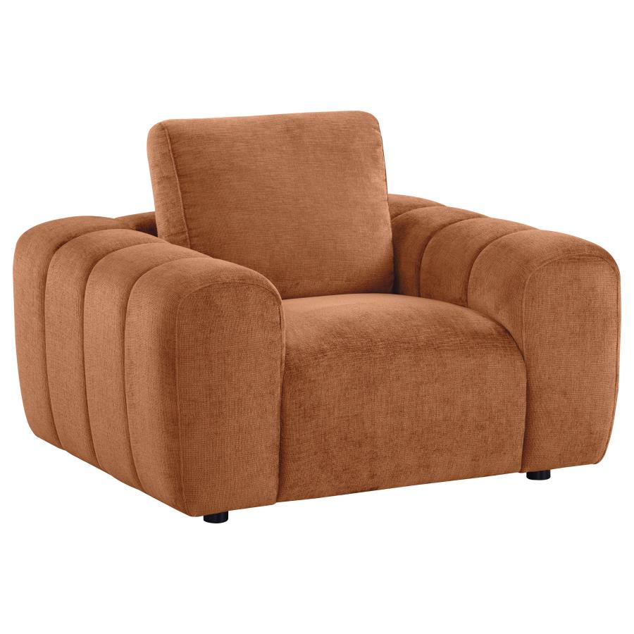 Burnett 3-piece Chenille Upholstered Sofa Set Burnt Orange-zoom-7