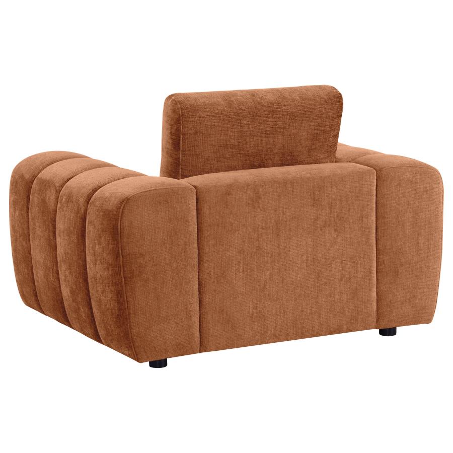 Burnett 3-piece Chenille Upholstered Sofa Set Burnt Orange-zoom-8
