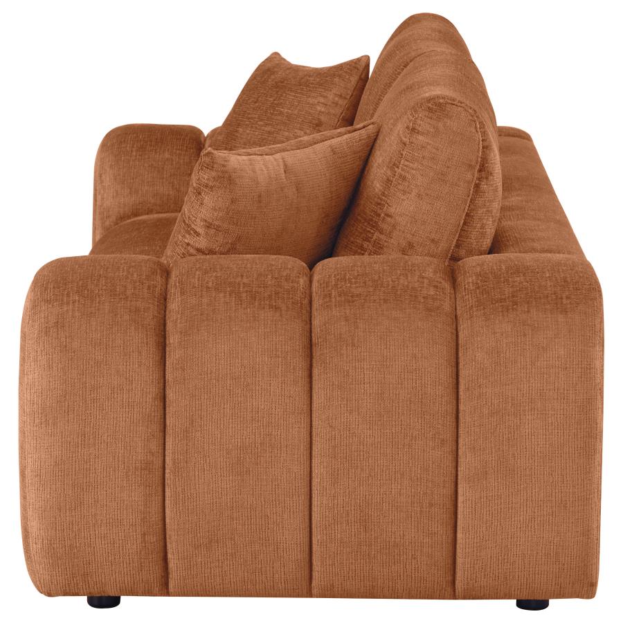 Burnett Chenille Upholstered Wide Arm Sofa Burnt Orange-zoom-5