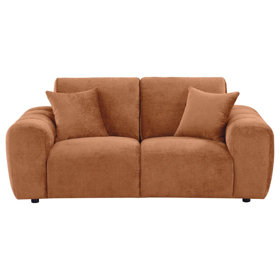 Burnett Chenille Upholstered Wide Arm Loveseat Burnt Orange-zoom-3