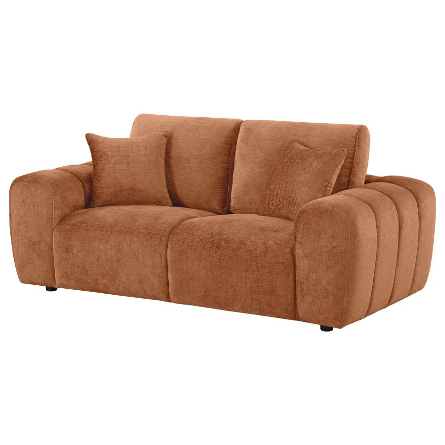 Burnett Chenille Upholstered Wide Arm Loveseat Burnt Orange-zoom-4