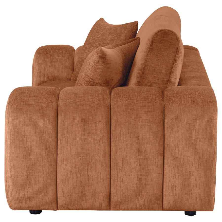 Burnett Chenille Upholstered Wide Arm Loveseat Burnt Orange-5