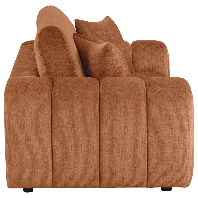 Burnett Chenille Upholstered Wide Arm Loveseat Burnt Orange-zoom-