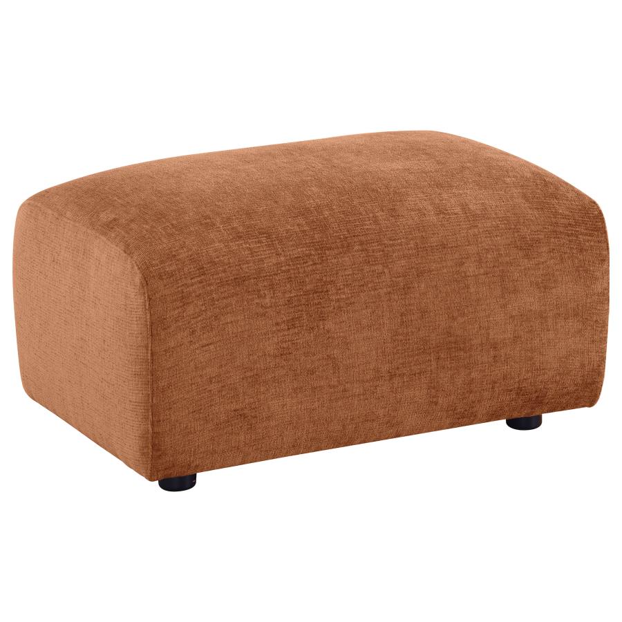 Burnett Chenille Upholstered Ottoman Burnt Orange-zoom-1