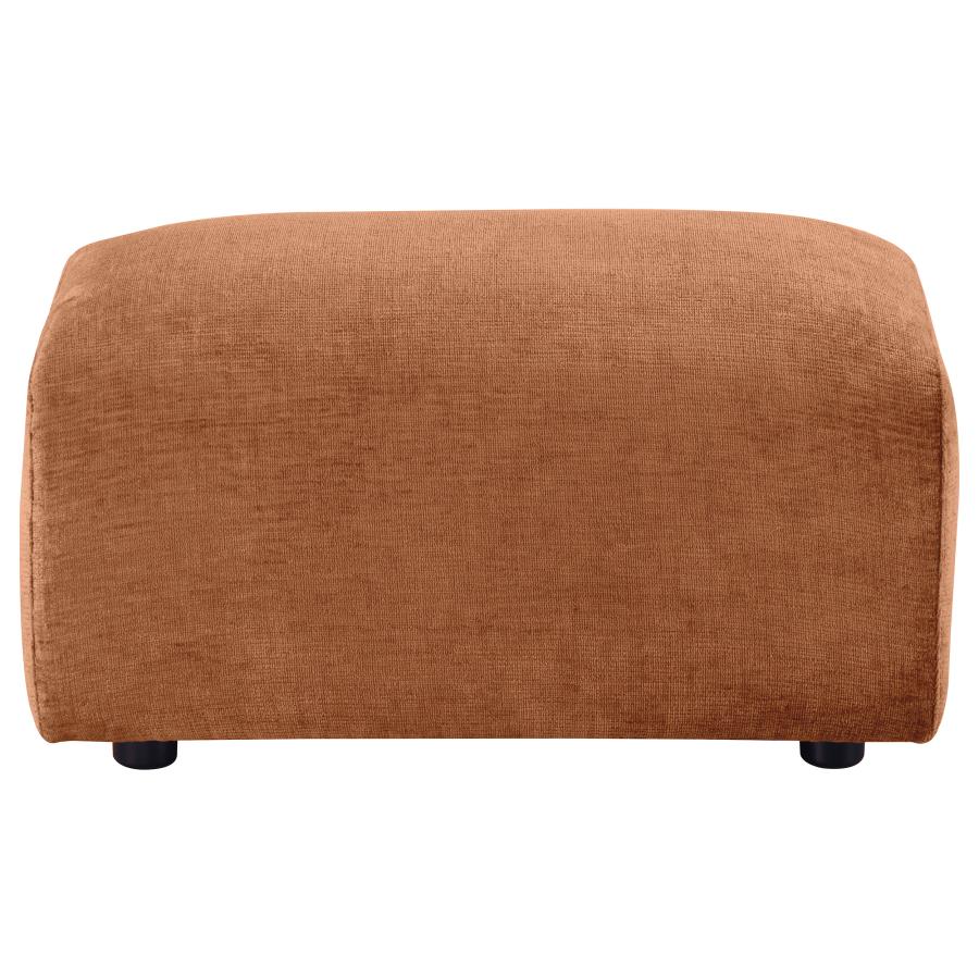 Burnett Chenille Upholstered Ottoman Burnt Orange-3