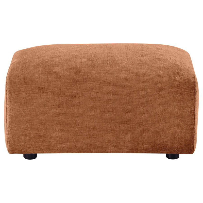 Burnett Chenille Upholstered Ottoman Burnt Orange-zoom-
